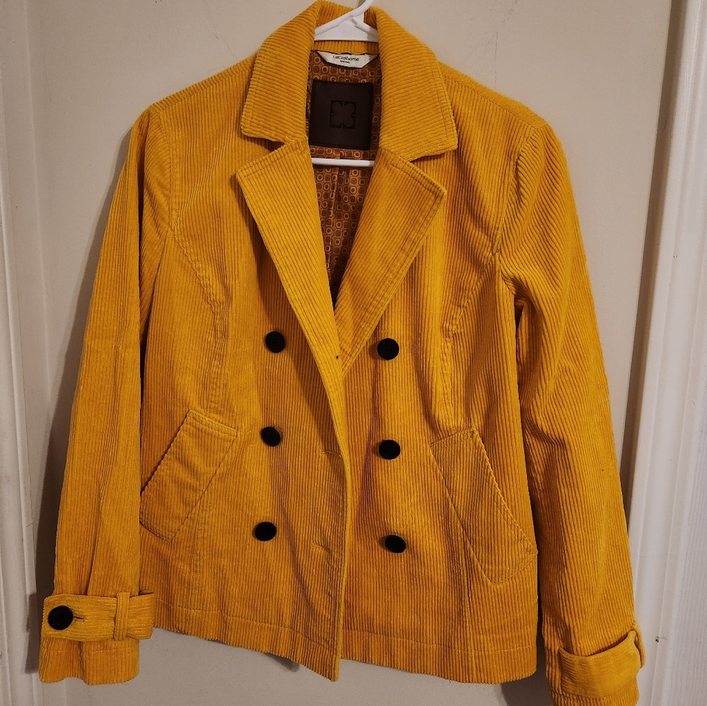 Liz Claiborne Yellow Corduroy Jacket. Small